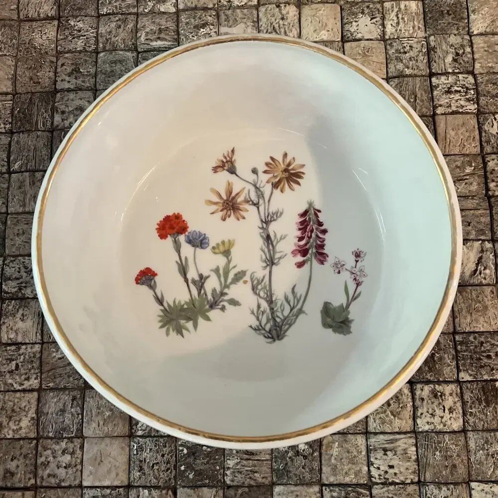 Louis Lourioux France Le Faune Wildflower Porcelain Baking Dish Ramekin Lot 10